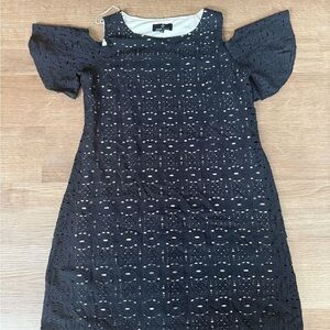 Black Lace Cold Shoulder Dress